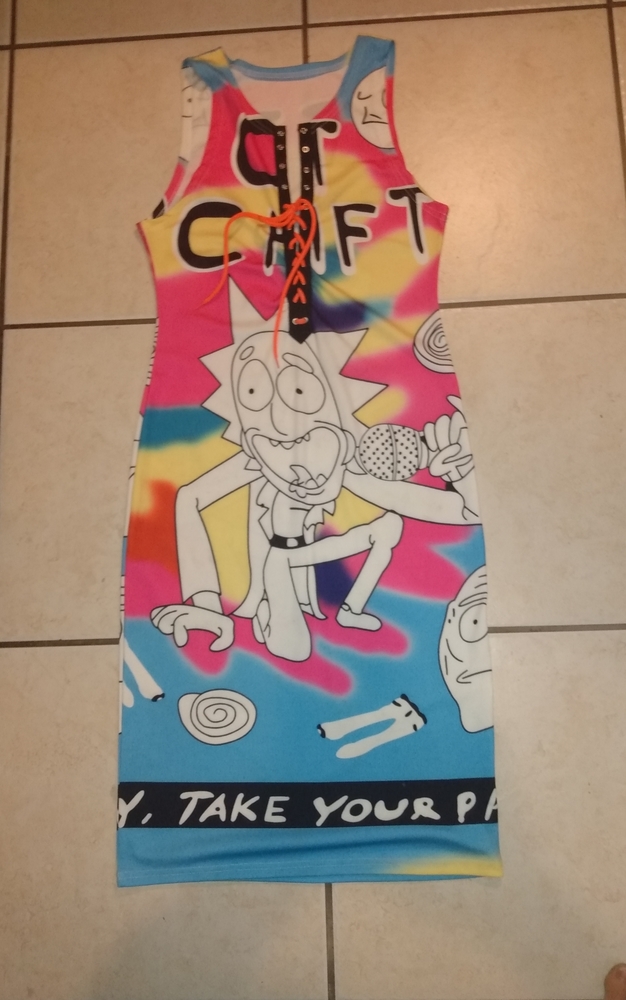 NWOT Rick & Morty Shwifty Dress Lace Up